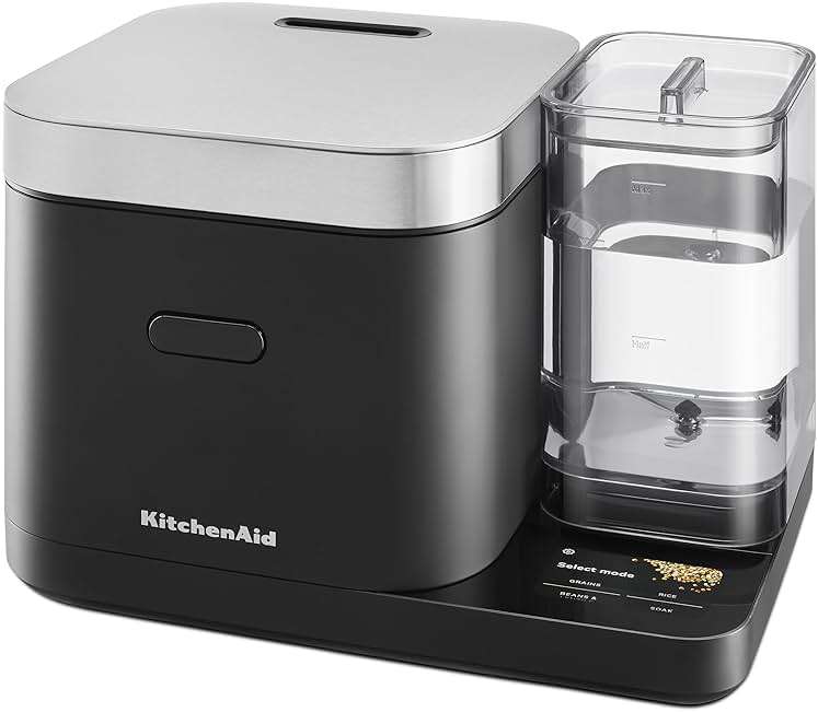 KitchenAid Grain and Rice Cooker 8 Cup with Automatically Sensing Integrated Scale + Water Tank, KGC3155, Black Matte - Image 1