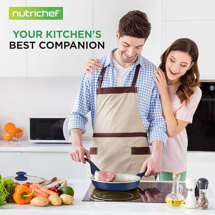 Nutrichef 54 Piece Professional Grade Complete Home Kitchen Cookware Set, Ceramic Non-Stick Bakeware, Pot and Pans Kit, Cool-Touch Handles, Safe for Gas, Electric, Induction Cooktops, Easy Clean - Image 2