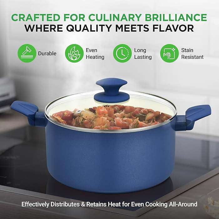 Nutrichef 54 Piece Professional Grade Complete Home Kitchen Cookware Set, Ceramic Non-Stick Bakeware, Pot and Pans Kit, Cool-Touch Handles, Safe for Gas, Electric, Induction Cooktops, Easy Clean - Image 5