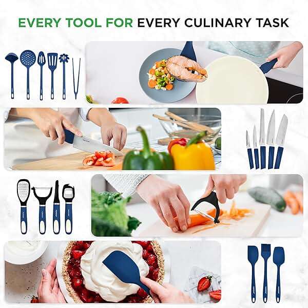 Nutrichef 54 Piece Professional Grade Complete Home Kitchen Cookware Set, Ceramic Non-Stick Bakeware, Pot and Pans Kit, Cool-Touch Handles, Safe for Gas, Electric, Induction Cooktops, Easy Clean - Image 6