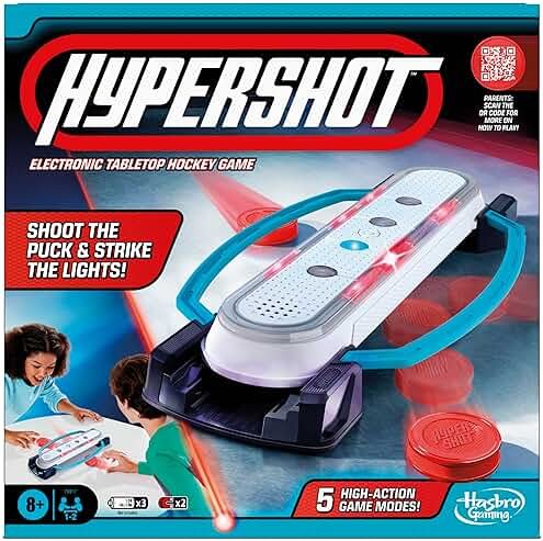 Hasbro Gaming Hypershot Electronic Tabletop Hockey Game | 5 Games in 1 | Music, Lights, and Sounds | Ages 8 and Up | for 1 to 2 Players | Kids Board Games - Product Image