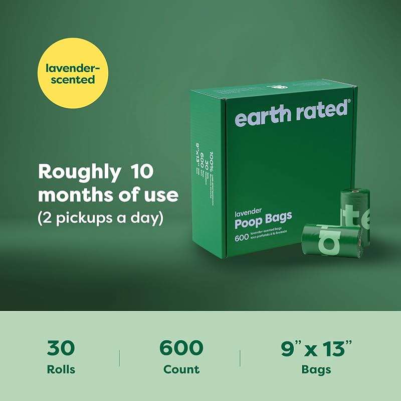 Earth Rated Dog Poop Bags Value Pack, Leak-Proof and Extra-Thick Pet Waste Bag for Big and Small Dogs, Refill Rolls, Lavender Scented, 600 Count - Image 7