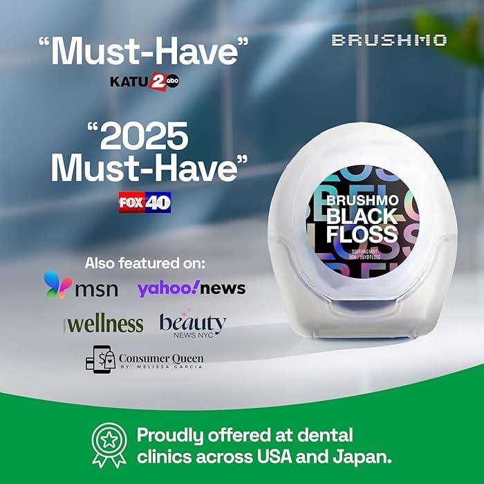 Brushmo Black Floss (BBFloss) - Expanding Floss, Gum-Friendly Soothing Mint Dental Floss, Natural Vegan Wax to Remove Plaque from Teeth, US-Dentist Designed PTFE & PFAS Free Oral Care, 1 Spool, 55 yd - Image 2
