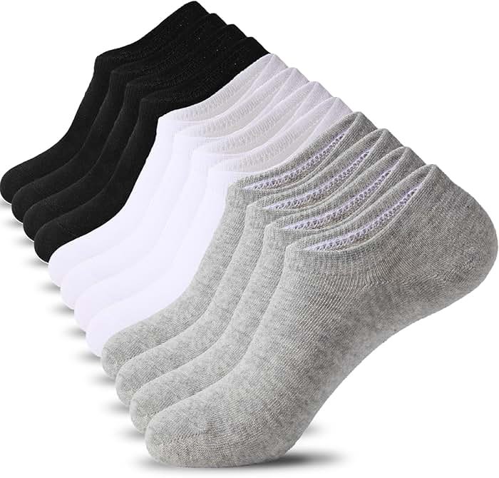 Nroktia 6/10 Pairs Non Slip No Show Socks Womens and Mens Low Cut Invisible Liner Ankle Socks - Product Image