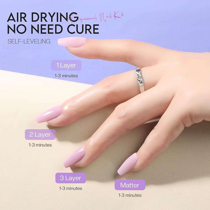 Morovan Nail Polish Set Fingernail: Lilac Light Purple Quick Dry Nail Polish Kit 0.25oz Lavender Regular Pack Glossy Halloween Finger Nail Gifts for Women Girls - Image 6