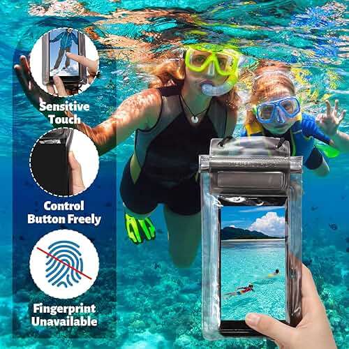 Shinylin 200 Pcs Universal Waterproof Phone Pouch Bulk Waterproof Cellphone Case Underwater Snorkeling Dry Bag Case Lanyard Clear Phone Protector for Beach Swimming Floating, 6.69 x 3.15 Inch - Image 3