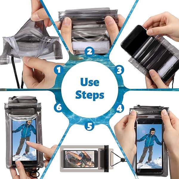 Shinylin 200 Pcs Universal Waterproof Phone Pouch Bulk Waterproof Cellphone Case Underwater Snorkeling Dry Bag Case Lanyard Clear Phone Protector for Beach Swimming Floating, 6.69 x 3.15 Inch - Image 4