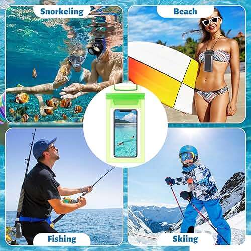 Shinylin 200 Pcs Universal Waterproof Phone Pouch Bulk Waterproof Cellphone Case Underwater Snorkeling Dry Bag Case Lanyard Clear Phone Protector for Beach Swimming Floating, 6.69 x 3.15 Inch - Image 5