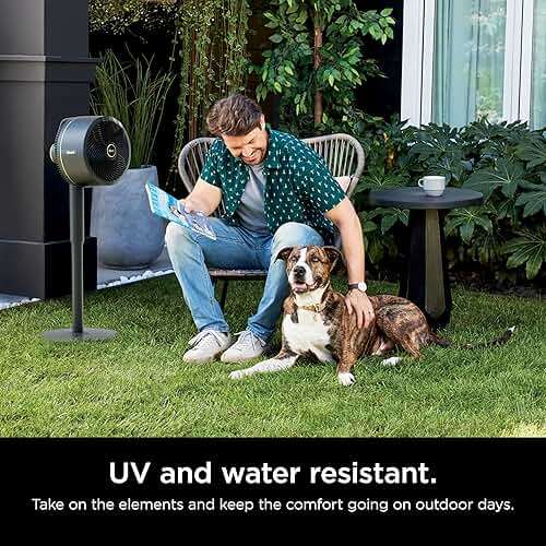 Shark FlexBreeze Fan, Indoor & Outdoor Oscillating Cooling Fan, Floor & Tabletop, Portable Cordless & Corded, Bedroom, Office & Patio Fan, InstaCool Misting Attachment & Remote, Grey, FA222 - Image 2