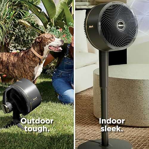 Shark FlexBreeze Fan, Indoor & Outdoor Oscillating Cooling Fan, Floor & Tabletop, Portable Cordless & Corded, Bedroom, Office & Patio Fan, InstaCool Misting Attachment & Remote, Grey, FA222 - Image 14