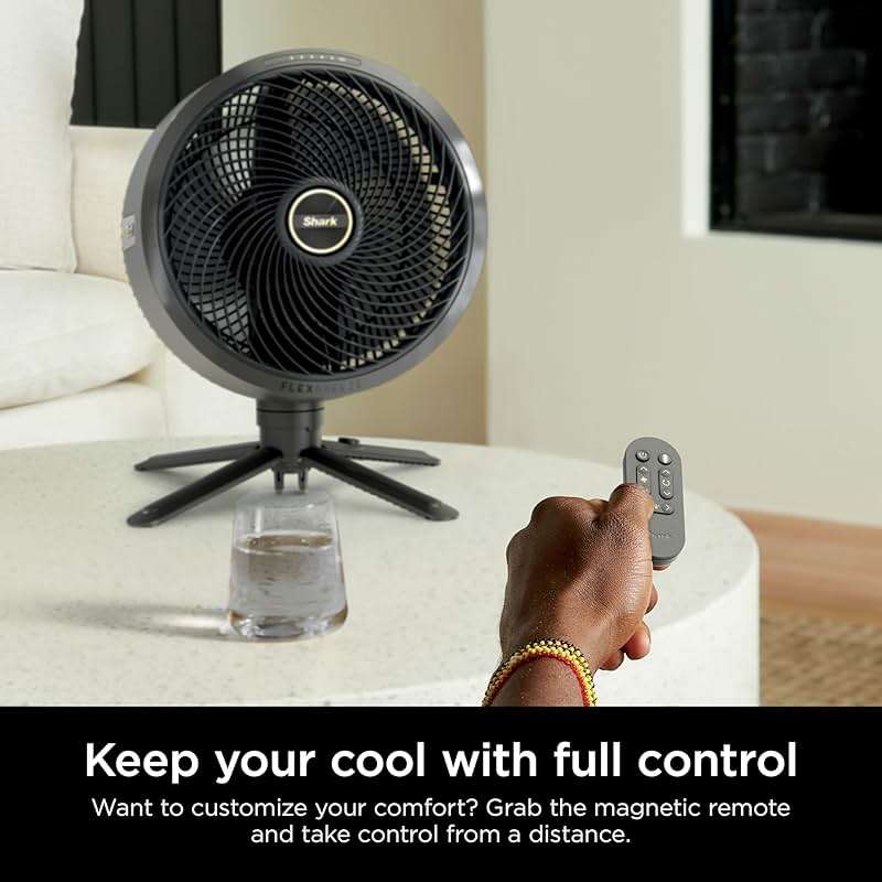 Shark FlexBreeze Fan, Indoor & Outdoor Oscillating Cooling Fan, Floor & Tabletop, Portable Cordless & Corded, Bedroom, Office & Patio Fan, InstaCool Misting Attachment & Remote, Grey, FA222 - Image 7