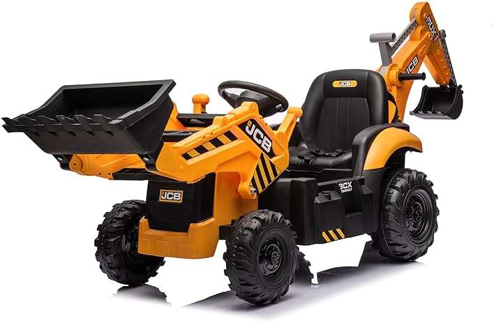 NEECHIPRO 24V 3 in 1 Ride on Tractor, Excavator & Bulldozer for Kids, Licensed JCB Electric Vehicle w/Remote Control, Front Loader Shovel, Digger, 400W Motor Battery Powered Ride on Car (Yellow) - Image 1