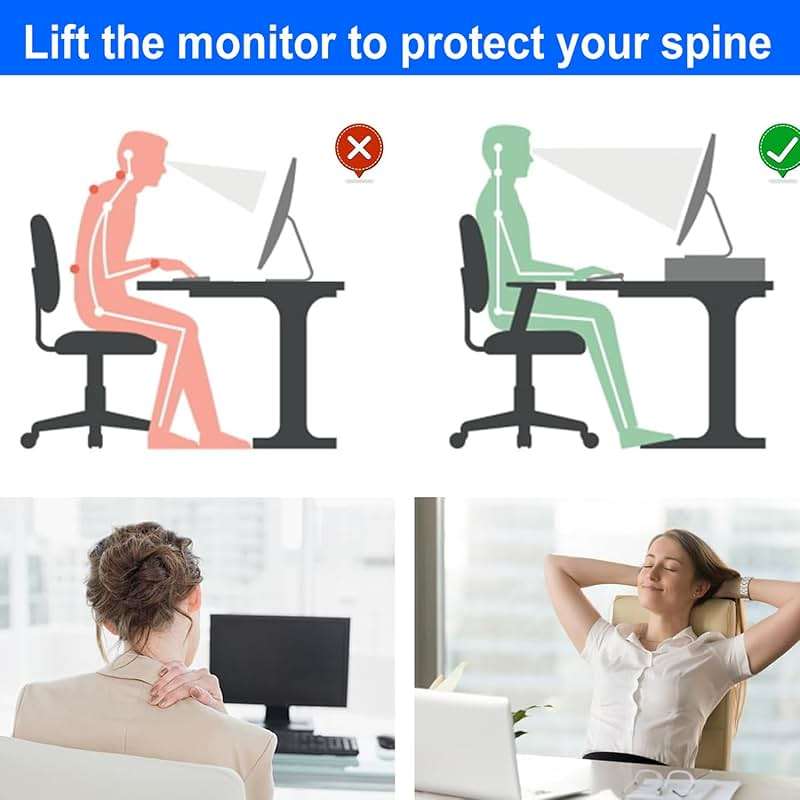 gianotter Desk Organizers and Accessories, Monitor Stand with Drawer and 2 Pen Holder, Desktop Organizer Suitable for Offices and Dormitories (Black) - Image 4