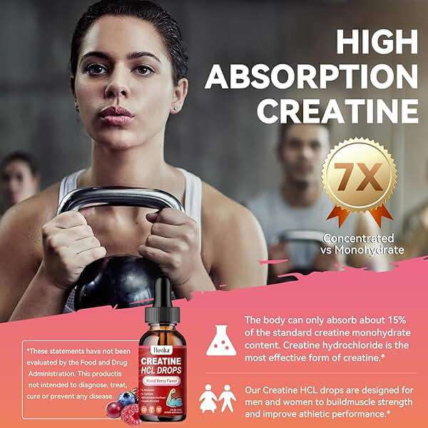 Hovika Creatine HCL Liquid Drops for Men & Women, Creatine Hydrochloride with L-Carnitine, L-Glutamine, BCAA, Vitamin B12 & B6 for Muscle Growth & Recovery-Vegan, Mixed Berry Flavor Flavor, 2 Fl Oz - Image 5