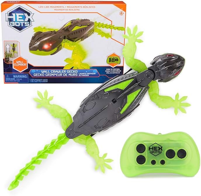 HEX BOTS Crawler Gecko with Official Wall Climber Technology, Rechargeable Remote Control Robot Kids Toy, Prank Toy for Boys & Girls Ages 4+ - Product Image