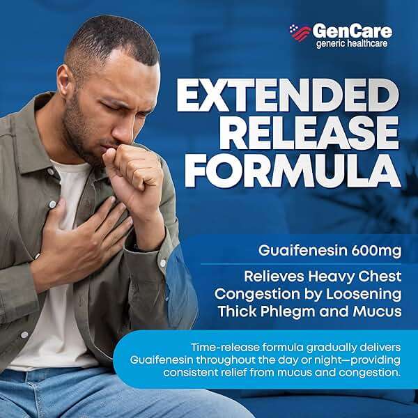 GenCare - Mucus Relief Guaifenesin 600mg (200 Tablets) Mucus Relief Expectorant for Congestion & Cough - Extended Release Tablets for Immediate & Lasting Relief - Image 3