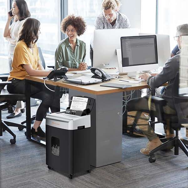 Bonsaii Paper Shredder for Office, 120-Sheet Autofeed Heavy Duty Shredder for Home Office Use, 30 Minutes/Micro Cut/P-4 High Security Level/6 Gallon Large Bin - Image 8