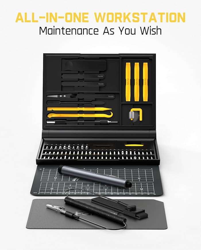 Fanttik Electric Screwdriver Kit, Precision Screwdriver Set, 64 Magnetic Bits, 12 Types Fix Tools, 0.05/0.2 N.m, Repair Tool for Phone Laptop Watch Electronics - E1 NEX Workstation - Image 3