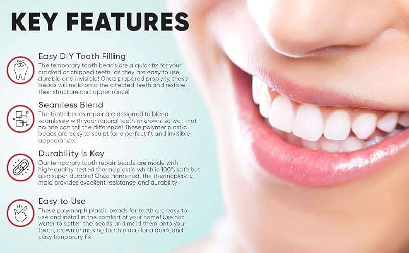 Formit Crafts Thermoplastic Beads for Teeth Repair, 20 Grams | DIY Tooth Filling, Moldable Thermal Beads, For Chipped, Cracked Teeth, Realistic and Durable - Image 4