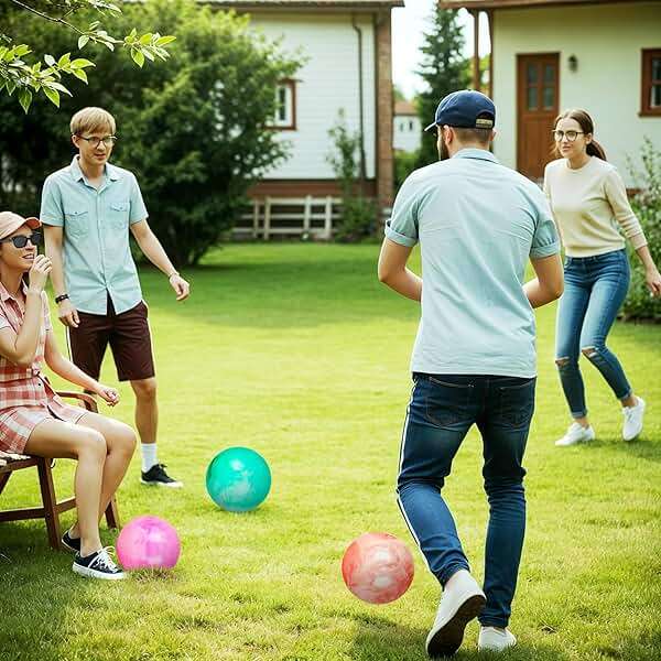 FUTUREPLUSX 6PCS Inflatable Playground Balls, 8.7 Inches Kickball Dodge Ball with Pump, for Kids Indoor and Outdoor Play, Party Favors - Image 6