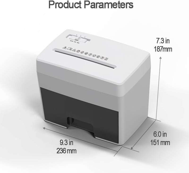 Micro Cut Paper Shredder for Home Office - Mini Electric Desktop Shredder with Cross-Cut, Confidential Document Security for Private/Individual Offices, White & Space-Saving - Image 4