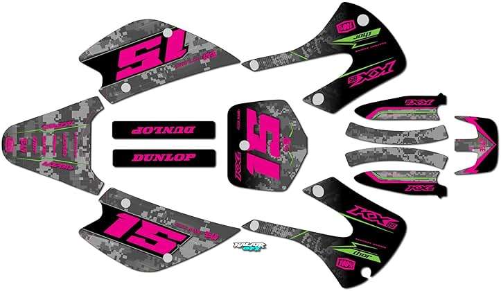 Kalair GFX Graphics Kit for Kawasaki KX85 / KX100 (2001-2013) CYBERWARE Series Magenta 9 Mil - Easy Go - Dirt Pit Bike Motorcycle Sticker, Dirtbike Racing Decal Motocross Accessories no-Plastics - Image 2