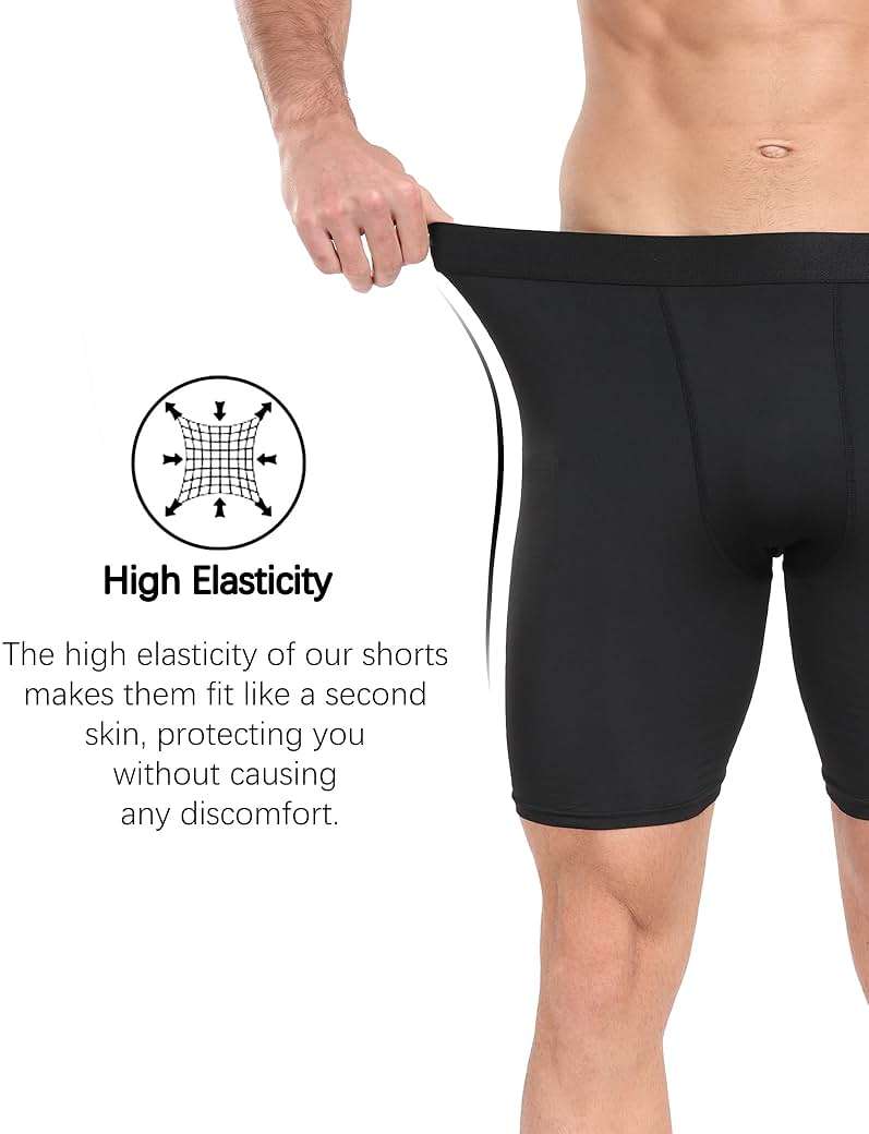 HovSiyla Compression Shorts Men Performance Sports Workout Athletic Running Underwear Shorts Spandex - Image 4