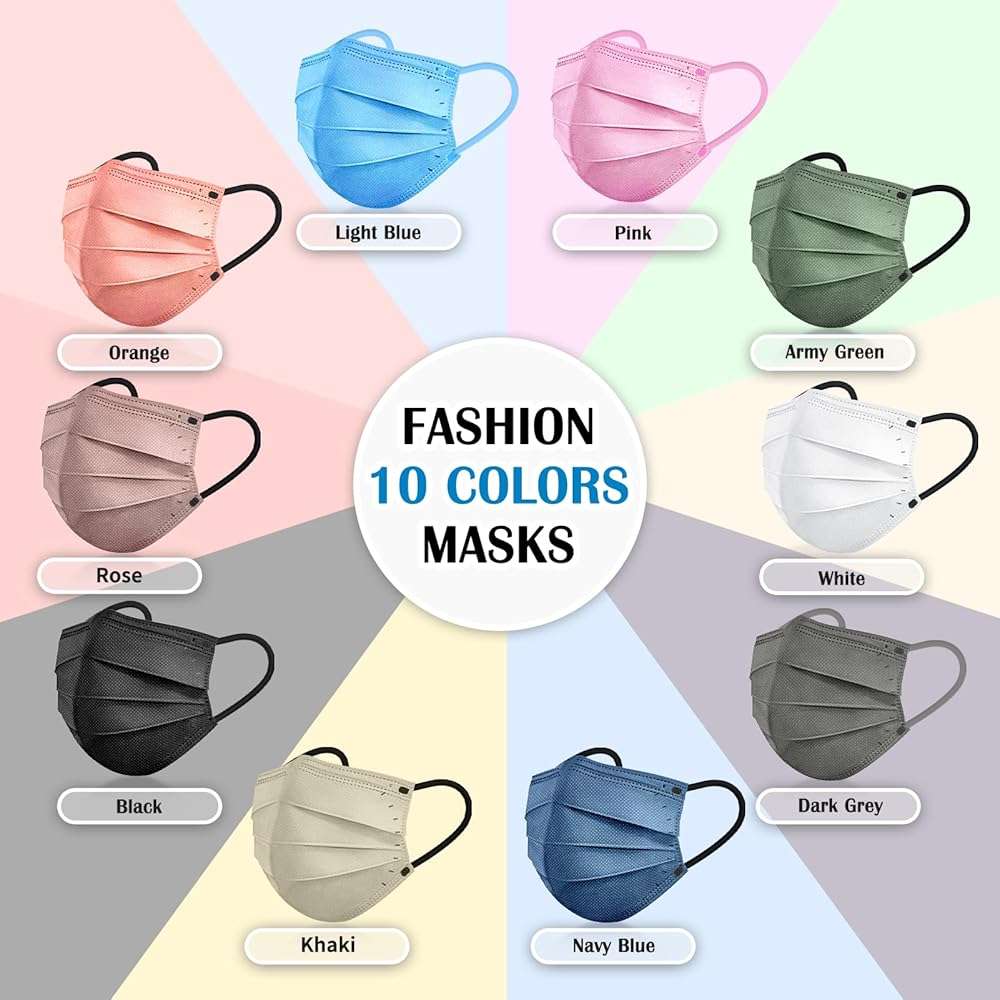 Disposable Face Mask For Adults - Travel Essentials, 100 Pack Individually Wrapped, 4 Ply Protection,Safety Masks Disposable - Image 5
