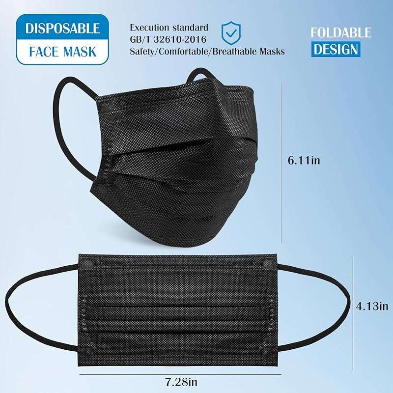 Disposable Face Mask For Adults - Travel Essentials, 100 Pack Individually Wrapped, 4 Ply Protection,Safety Masks Disposable - Image 6