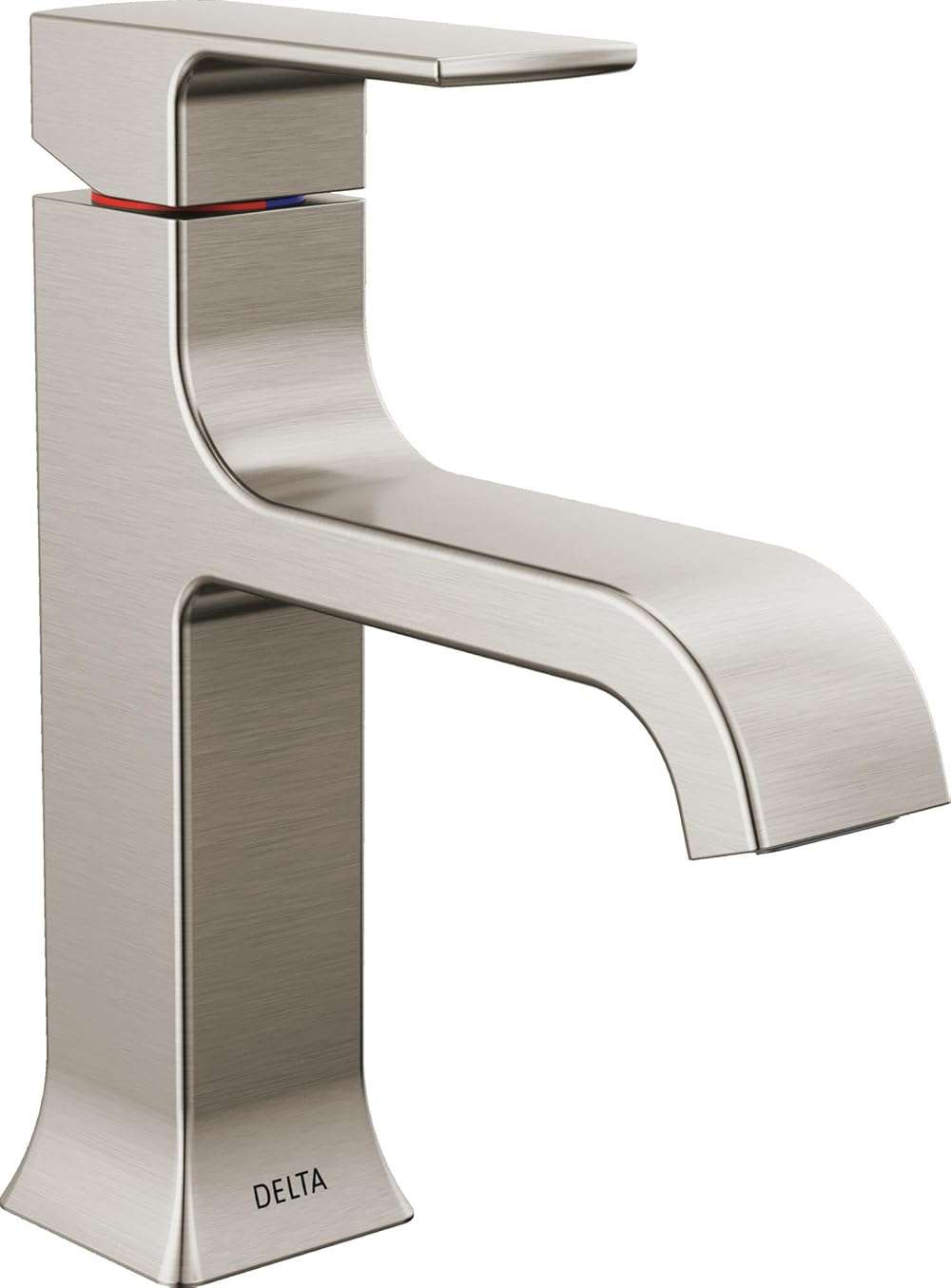 Delta Velum Brushed Nickel Bathroom Faucet 1 Hole, Single Hole Bathroom Sink Faucet for Vanity, Metal Push-Pop Drain Assembly, Stainless 539-SSMPU-DST - Image 1