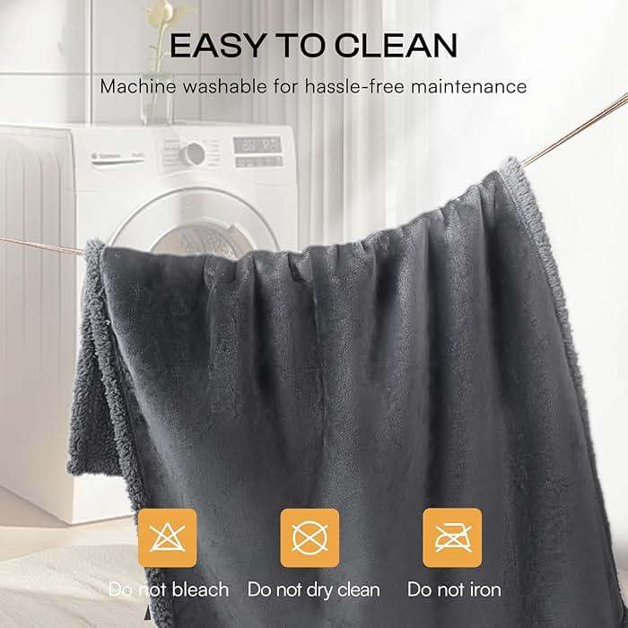 Luciphia Waterproof Pet Blankets, Liquid Pee Proof Dog Blanket for Sofa Bed Couch, Reversible Sherpa Fleece Furniture Protector Cover for Small Medium Large Dogs Cats, Dark Gray King Size(100" x 85") - Image 8