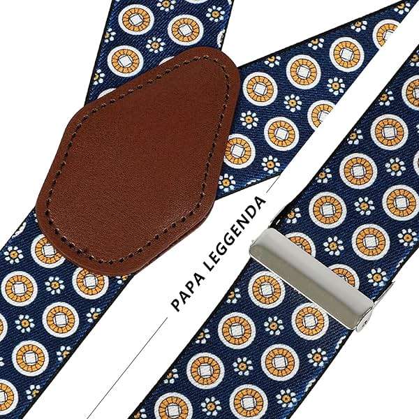 PAPA LEGGENDA Suspenders for Men with Strong Clips, 1.4 Inches Wide Heavy Duty Men's Suspenders Y-Back for Work Jeans - Image 5