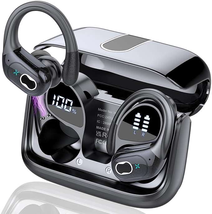 Wireless Earbuds 75hrs Bluetooth 5.4 Headphone Sport, 2025 Bluetooth Earbuds Stereo Deep Bass Over Ear Bud with Earhooks, ENC Noise Cancelling Mic, IPX7 Waterproof Earphone for Workout/Running - Image 1