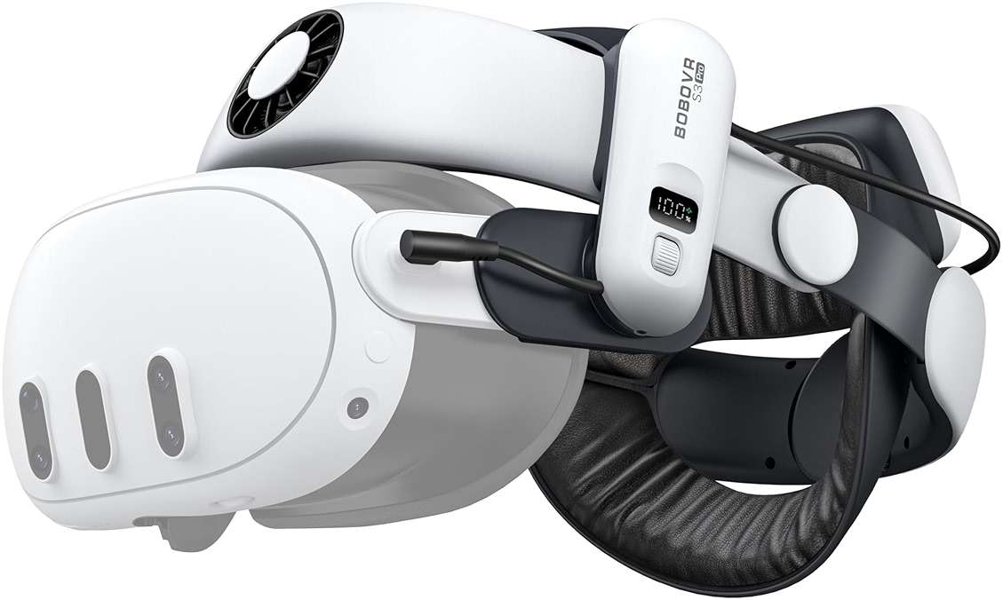 BOBOVR S3 Pro Battery Strap Accessories,Head Air Cooling System and 10000mah Hot-swappable Battery Pack,Compatible with Meta Quest 3/Quest 3S - Image 1