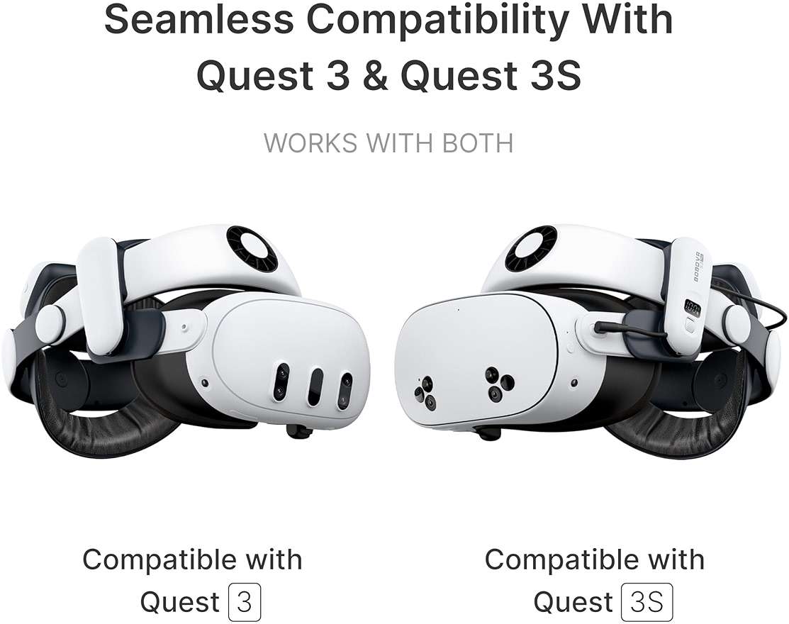 BOBOVR S3 Pro Battery Strap Accessories,Head Air Cooling System and 10000mah Hot-swappable Battery Pack,Compatible with Meta Quest 3/Quest 3S - Image 2