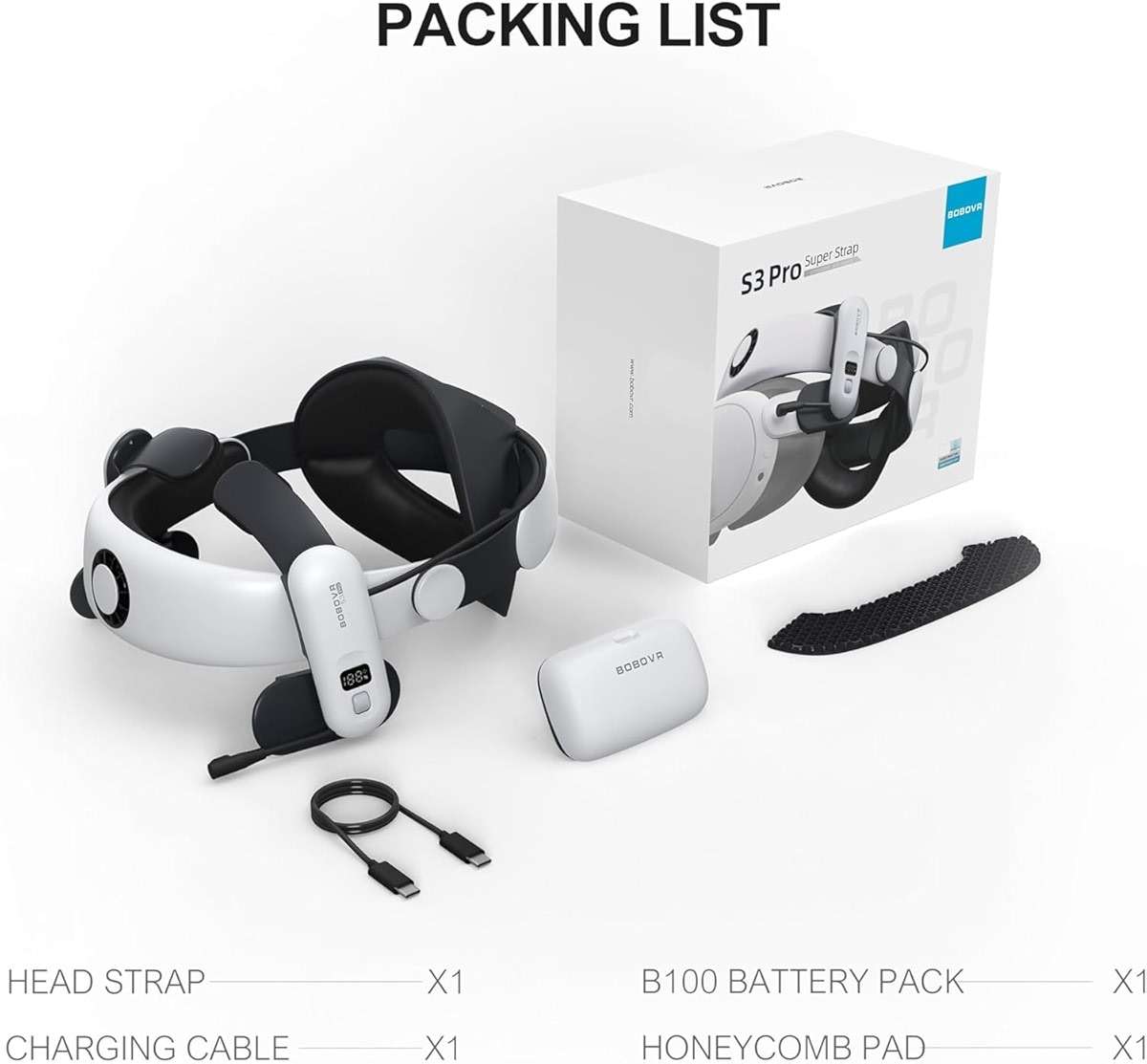 BOBOVR S3 Pro Battery Strap Accessories,Head Air Cooling System and 10000mah Hot-swappable Battery Pack,Compatible with Meta Quest 3/Quest 3S - Image 7