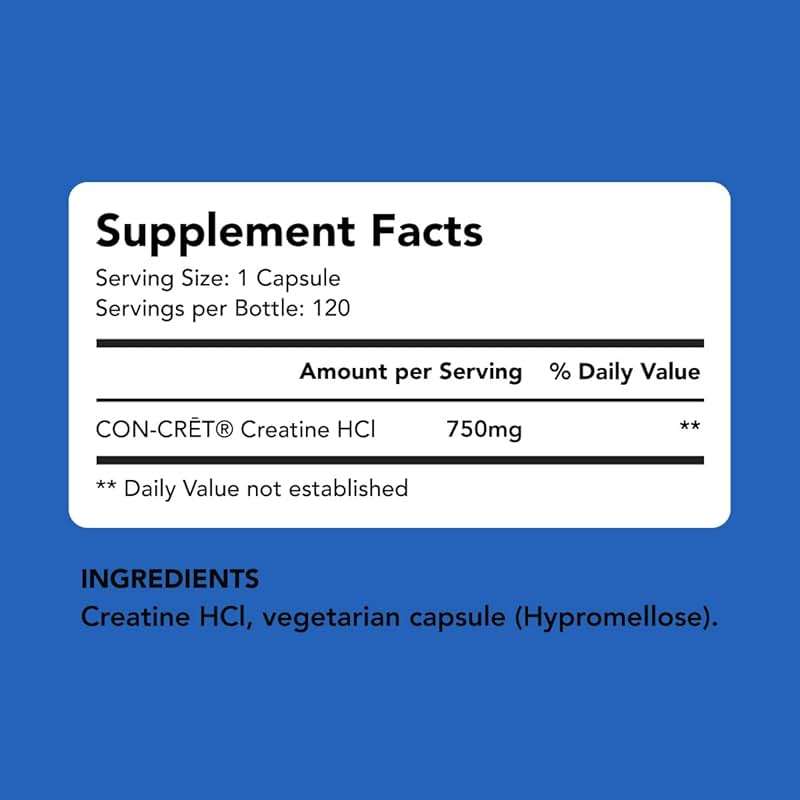 AMANDEAN Creatine HCl Pills. American Made CON-CRET. 120 Capsules, 4-Month Supply. 7X Concentrated vs Monohydrate. No Bloat. Brain Health, Muscle, Energy & Recovery for Women & Men. No Loading Phase. - Image 3