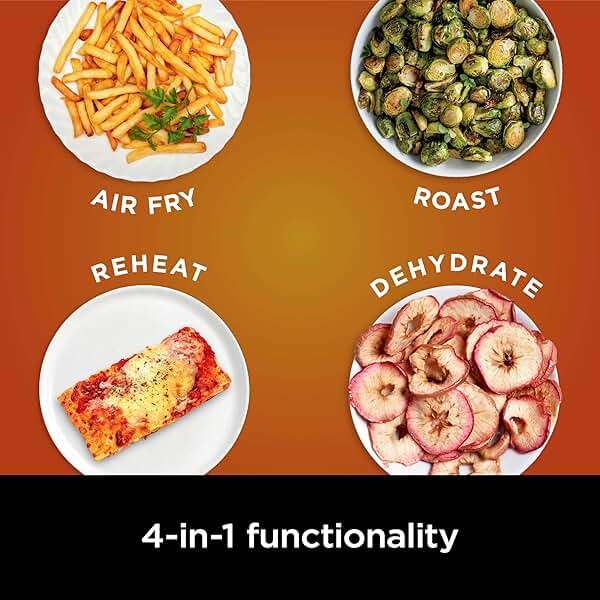 Ninja | Air Fryer | 4-in-1 Pro Air Fry, Roast, Reheat, Dehydrate | 5QT Capacity fits up to 4lbs of French Fries | 400F Max Temp | Nonstick Basket & Crisper Plate | 120V | Grey | AF141 - Image 4