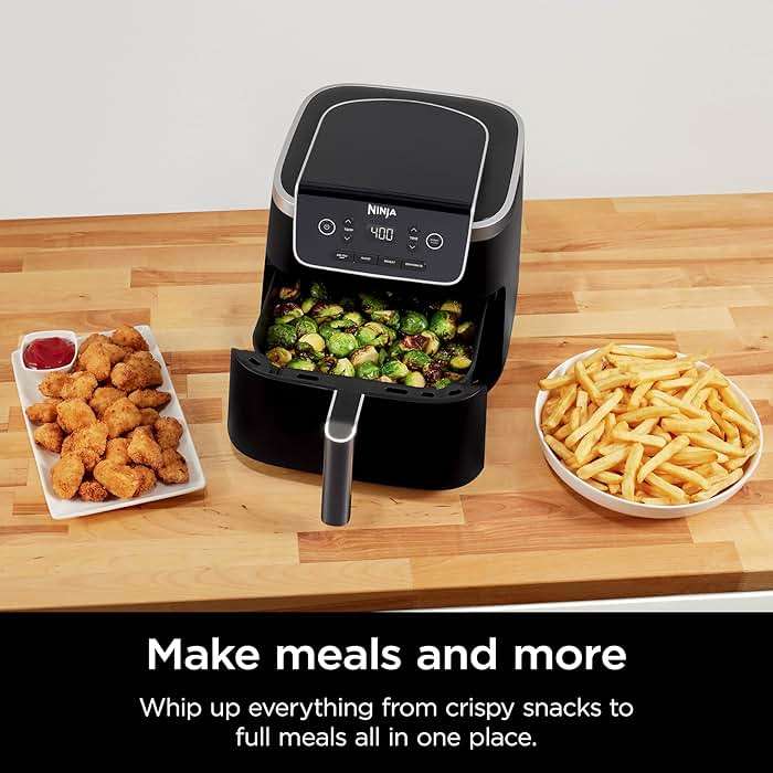 Ninja | Air Fryer | 4-in-1 Pro Air Fry, Roast, Reheat, Dehydrate | 5QT Capacity fits up to 4lbs of French Fries | 400F Max Temp | Nonstick Basket & Crisper Plate | 120V | Grey | AF141 - Image 5