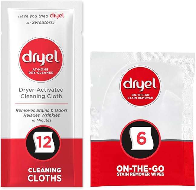 dryel At-Home Dry Cleaner Refill, New and Improved, Gentle Laundry Care for Special Fabrics and Dry-Clean-Only Clothes, 12 Loads with On-the-Go Stain Remover - Image 1