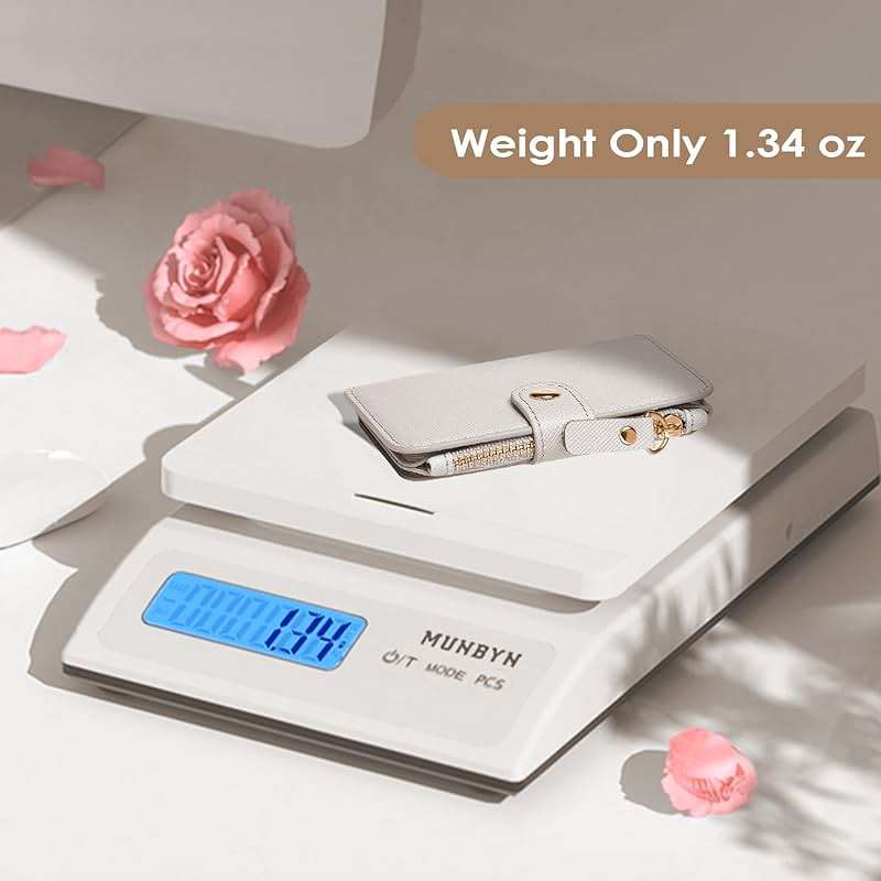 M-Plateau Wallet, Womens card Holder Leather Keychain Wallet With Zipper Coin Pocket ID Window Wrist Strap Gift Box (Beige) - Image 5
