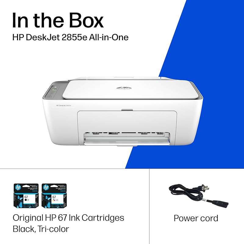 HP DeskJet 2855e Wireless All-in-One Color Inkjet Printer, Scanner, Copier, Best-for-home, 3 month Instant Ink trial included. This printer is only 2.4 ghz capable. (588S5A) - Image 9