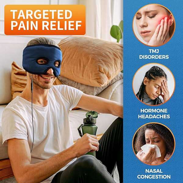 sticro Moist Heat Sinus Mask for Sinus Pressure Relief, 3 Heat & 5 Timer Settings Heated Eye Mask with Eye Holes, Thermo Therapy for Sinusitis, Migraine, Tension Headache, TMJ Relief - Image 2