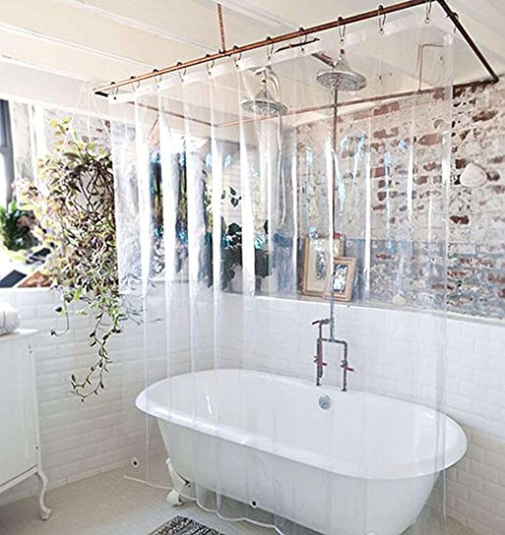 Elegant Comfort Heavy Duty Weight Waterproof Clear Shower Curtain Liner, 72" x 72 inches Long Shower Liner for Bathroom with 3 Bottom Magnets and Rust Proof Grommets - Image 6