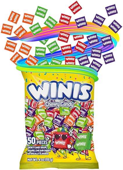 Winis Original Variety Bag Chewy Candy – Taffy Candies 50 individually wrapped pieces - Size 4 Oz | Gifts, Holiday, Parties, Concessions, Pantry, Non-Melting, Party - Image 4