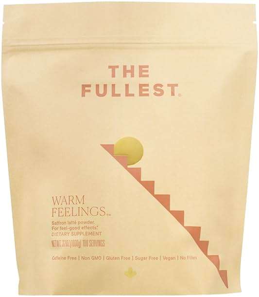 THE FULLEST - Saffron Latte 100 Day Supply - Saffron, Cardamom, and Coconut Based Wellness Powder for Mood and Sleep Support, Sugar-Free, Vegan, and Gluten-Free, 100 Servings - Image 1