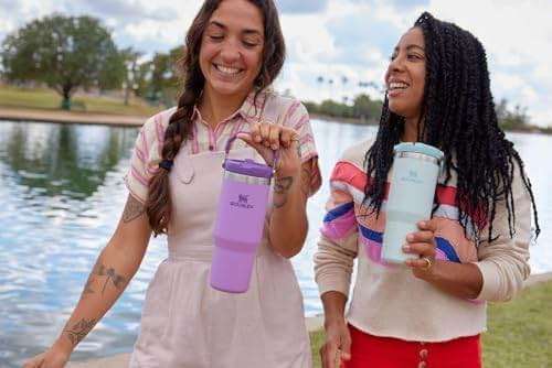 Stanley IceFlow Flip Straw Tumbler with Handle 30 oz | Twist On Lid and Flip Up Straw | Leak Resistant Water Bottle | Insulated Stainless Steel |BPA-Free | Lilac - Image 2