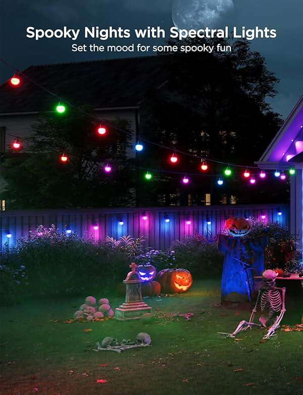 Govee Smart Outdoor String Lights 2, 144ft Outdoor Lights with Dimmable Warm White LED Bulbs, 47 Scene Modes for Patio, Backyard, Balcony, IP65 Waterproof, Works with Alexa, App Control - Image 2