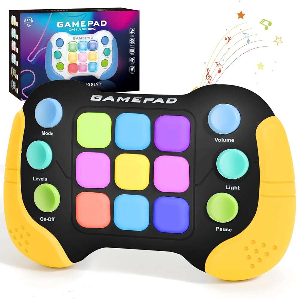 AOTIBO Fast Push Fidget Toys Handle, Flashing Handheld Game for Kids Teens Adults, Electronic Brain & Memory Game, Quick Push Buttons Gamepad, Xmas Birthday Gifts STEM Toys for Boys Girls - Image 1