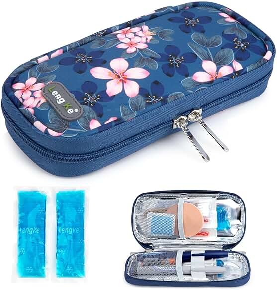 YOUSHARES Insulin Cooler Travel Case - TSA Approved for Ozempic, Mounjaro Injection Pen, Diabetic Medication Cooling Bag for Zepbound, Refrigerated Diabetes Storage Kit with 2 Ice Pack - Product Image